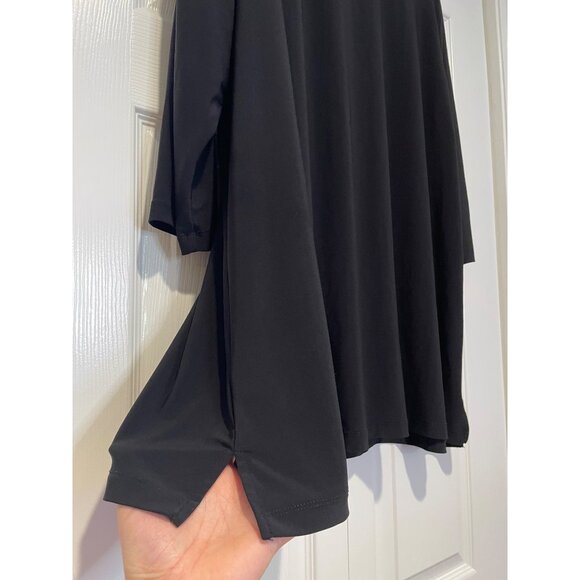 Attitudes by Renee Womens Black Como Jersey Tunic Size 2XP Flowy Stretchy Basic - Picture 6 of 9
